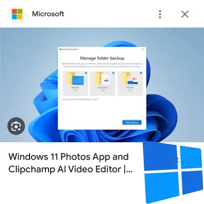 Microsoft Photo Editor Windows 11 photo app and Clipchamp AI video editor manage folde backup